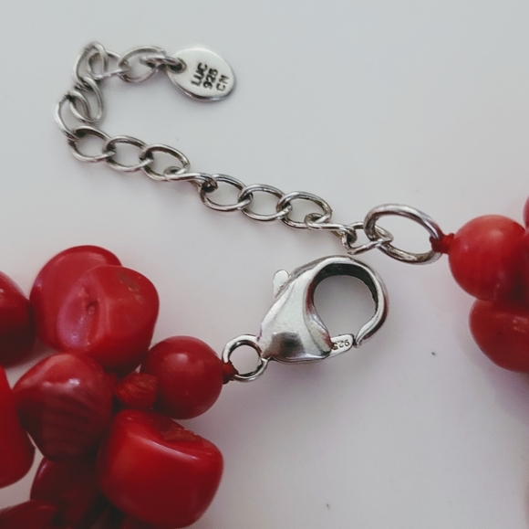 VTG Signed Lucas Lameth LUC Natural Untreated Coral 4 Strand Sterling Necklace - Picture 10 of 10